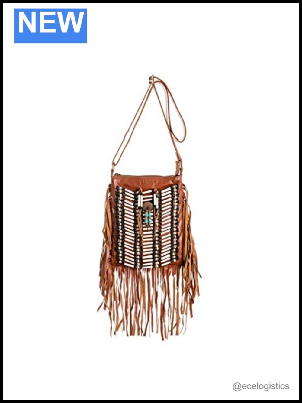 Boho Fringe Leather Hobo Purse | Adjustable Strap | Zip Closure